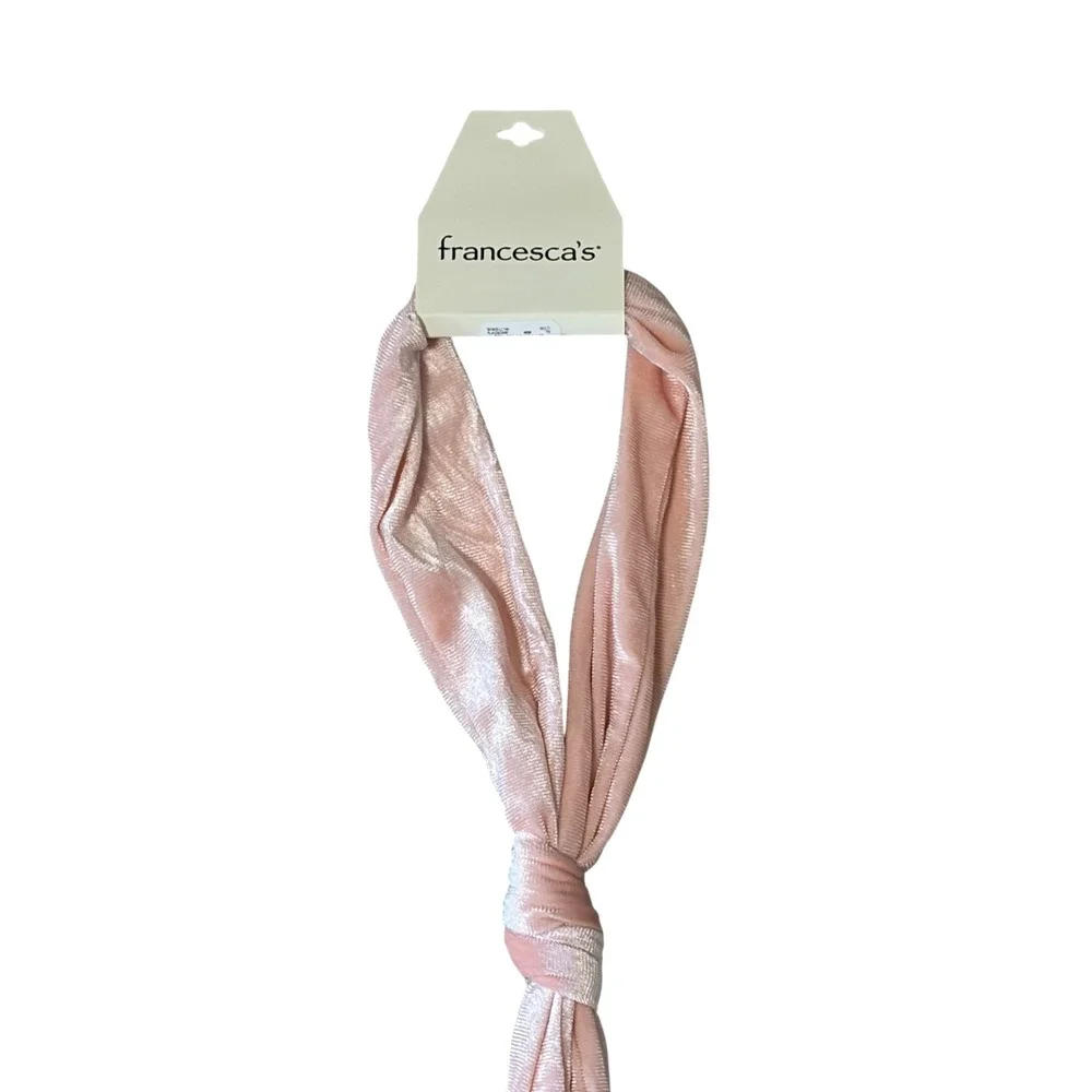 Francescas Dusty Rose Velvet Skinny Scarf Shimmer Multi-Way Headband BOWIE-LL144